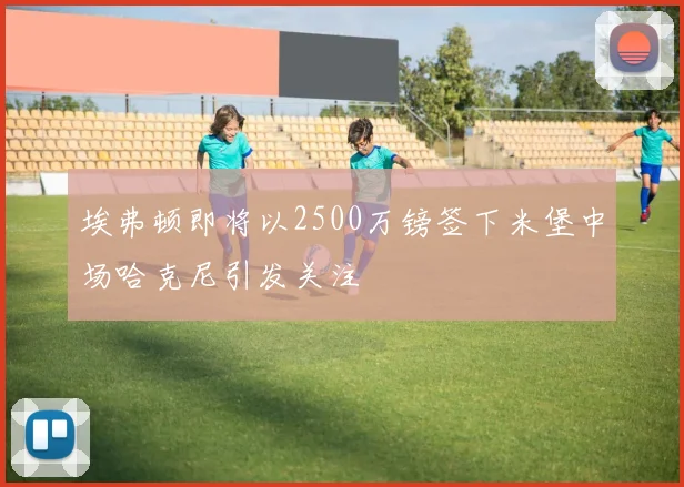 埃弗顿即将以2500万镑签下米堡中场哈克尼引发关注